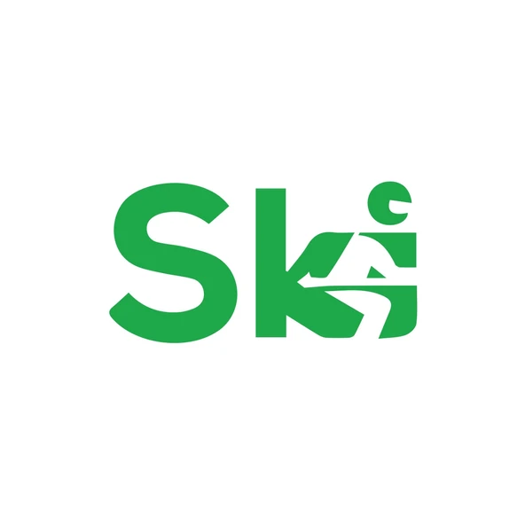 Ski Kayak Sticker 17x17 Cm Yeşil ürün görseli 1