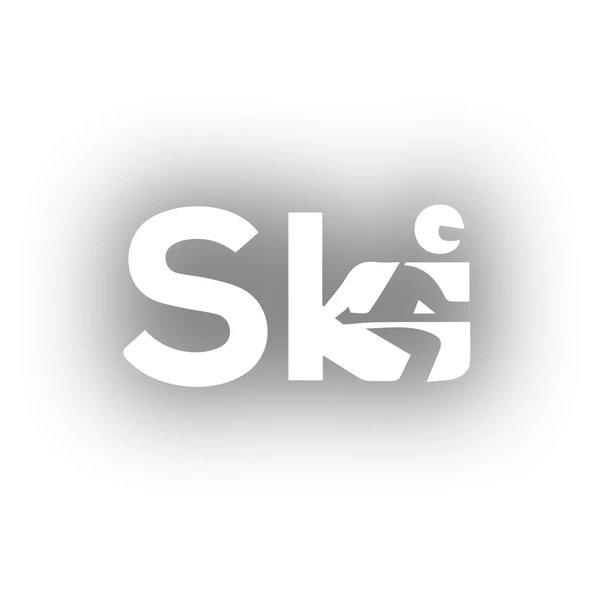 Ski Kayak Sticker 17x17 Cm Beyaz ürün görseli 1