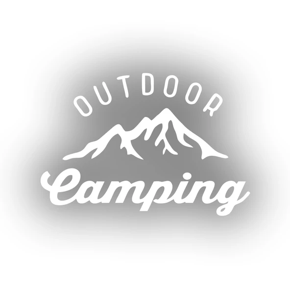 Outdoor Camping Sticker 17x17 Cm Beyaz ürün görseli 1