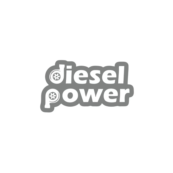 Diesel Power Sticker 17x17 Cm Gri ürün görseli 1