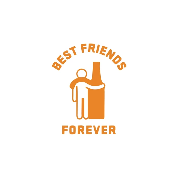 Best Friend Forever Sticker 17x17 Cm Turuncu ürün görseli 1