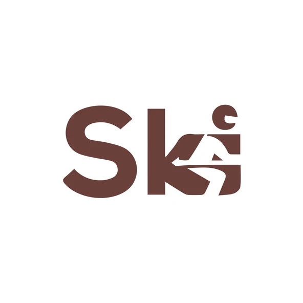 Ski Kayak Sticker 17x17 Cm Kahverengi ürün görseli 1