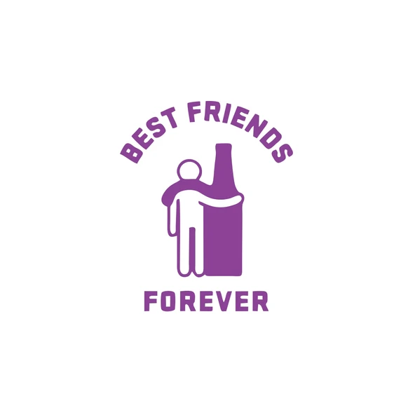 Best Friend Forever Sticker 17x17 Cm Mor ürün görseli 1