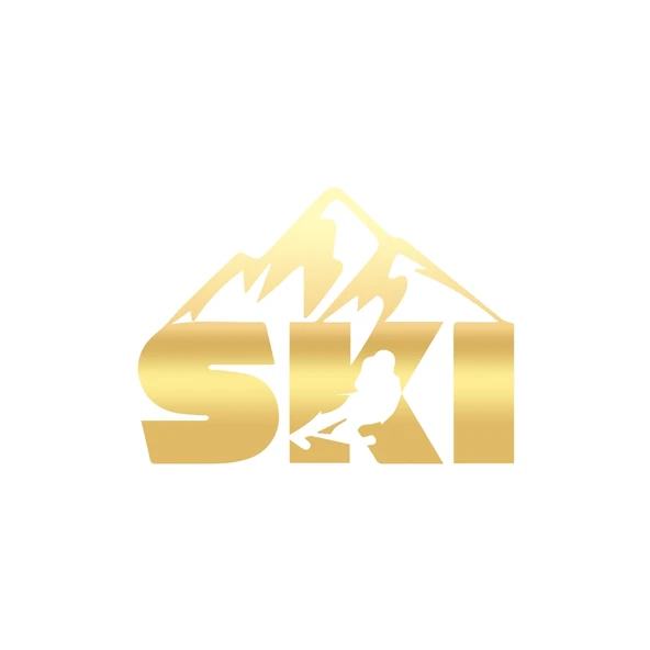 Ski Kayak Sticker 17x17 Cm Gold ürün görseli 1