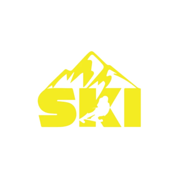 Ski Kayak Sticker 17x17 Cm Sarı ürün görseli 1