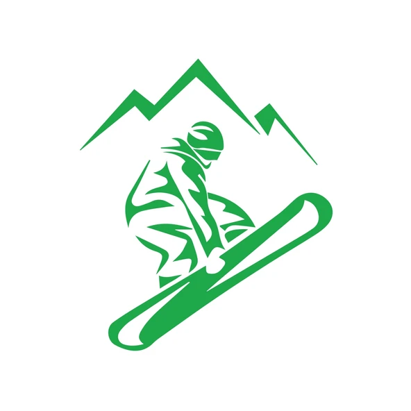 Ski Kayak Sticker 17x17 Cm Yeşil ürün görseli 1