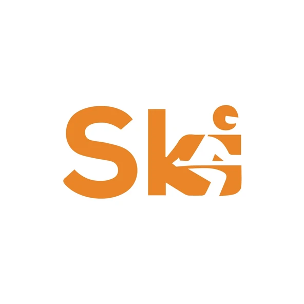 Ski Kayak Sticker 17x17 Cm Turuncu ürün görseli 1