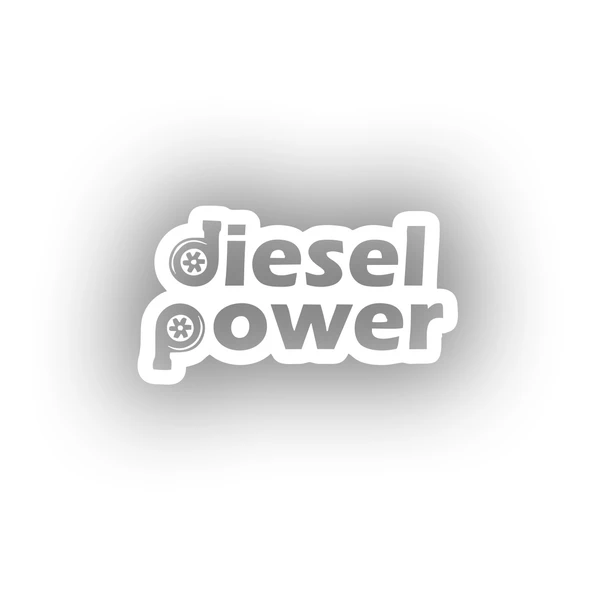 Diesel Power Sticker 17x17 Cm Beyaz ürün görseli 1