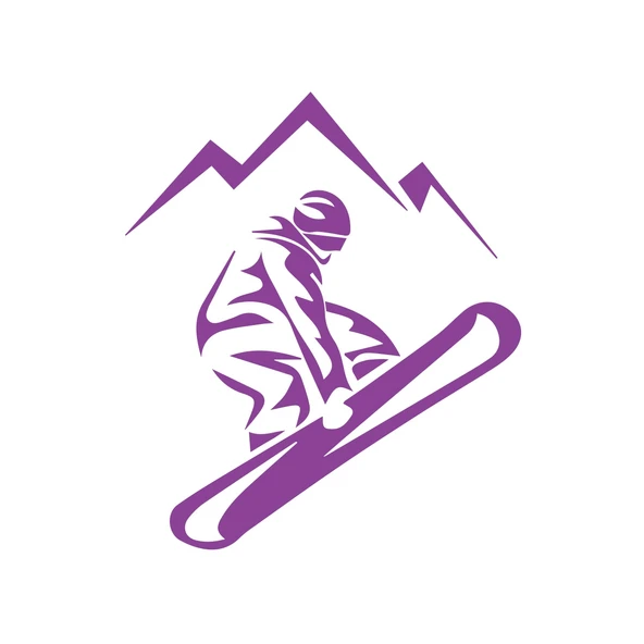 Ski Kayak Sticker 17x17 Cm Mor ürün görseli 1