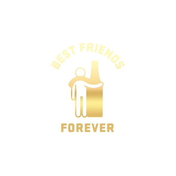 Best Friend Forever Sticker 17x17 Cm Gold ürün görseli 1