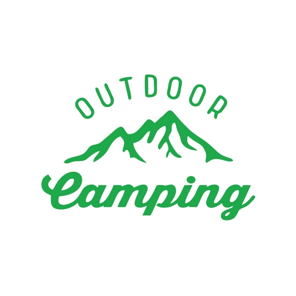 Outdoor Camping Sticker 17x17 Cm Yeşil ürün görseli 1