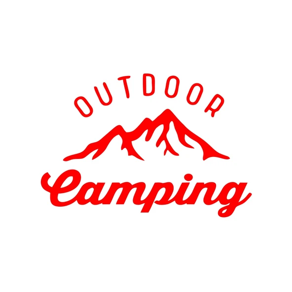Outdoor Camping Sticker 17x17 Cm Kırmızı ürün görseli 1