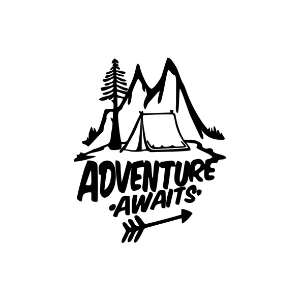 Adventure Awaits Sticker 17x17 Cm Siyah ürün görseli 1