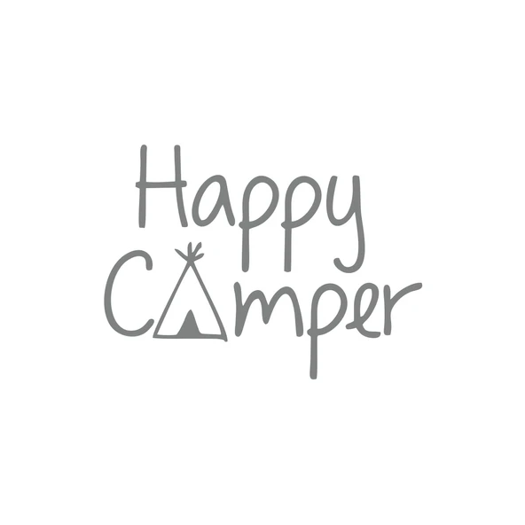 Happy Camper Sticker 17x17 Cm Gri ürün görseli 1