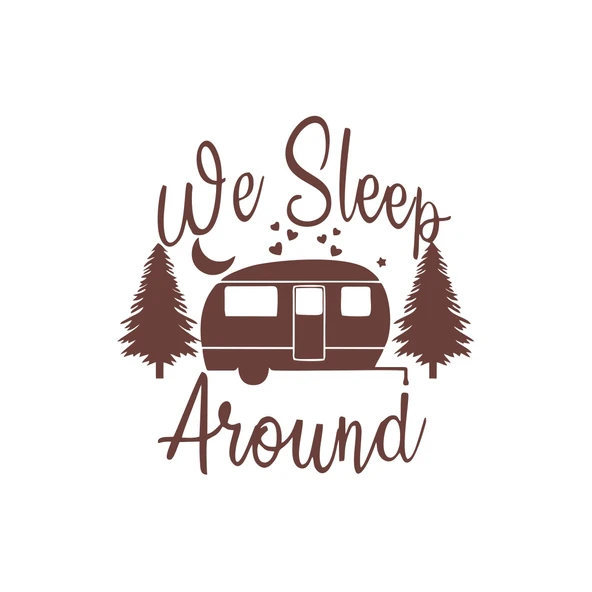 We Sleep Around Sticker 17x17 Cm Kahverengi ürün görseli 1