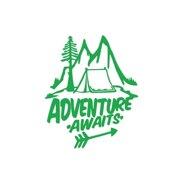 Adventure Awaits Sticker 17x17 Cm Yeşil ürün görseli 1