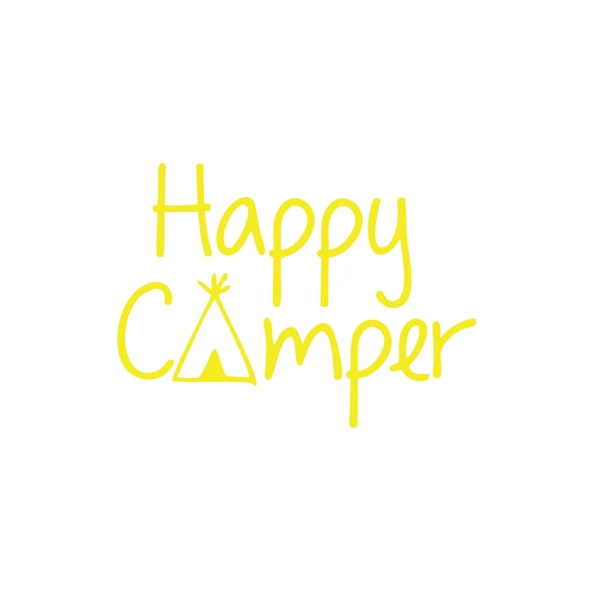 Happy Camper Sticker 17x17 Cm Sarı ürün görseli 1