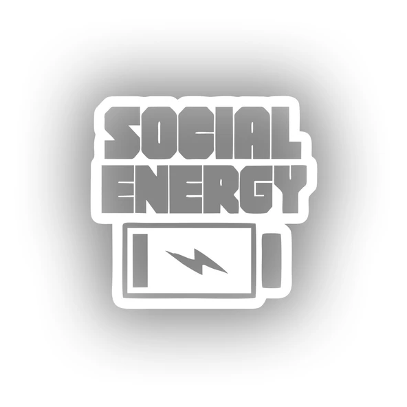 Social Energy Sticker 17x17 Cm Beyaz ürün görseli 1