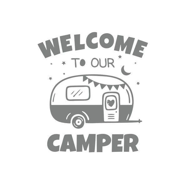 Welcome To Our Camper Sticker 17x17 Cm Gri ürün görseli 1
