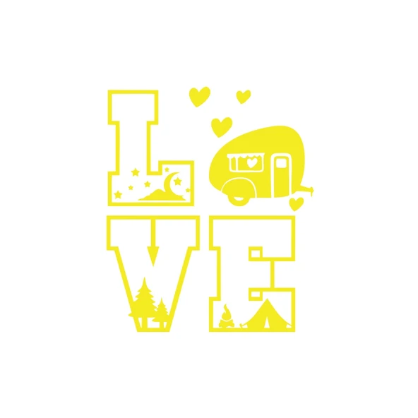 Love Sticker 17x17 Cm Sarı ürün görseli 1
