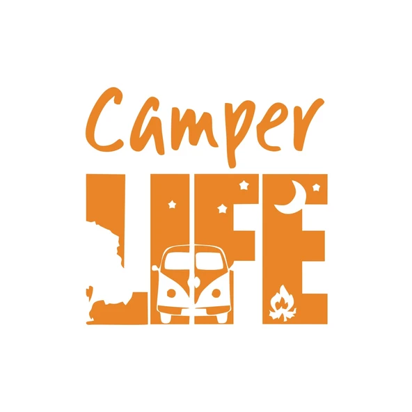 Camper Lifer Sticker 17x17 Cm Turuncu ürün görseli 1