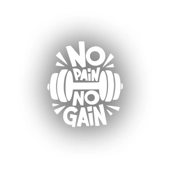 No Pai No Gain GYM Sticker 17x17 Cm Beyaz ürün görseli 1