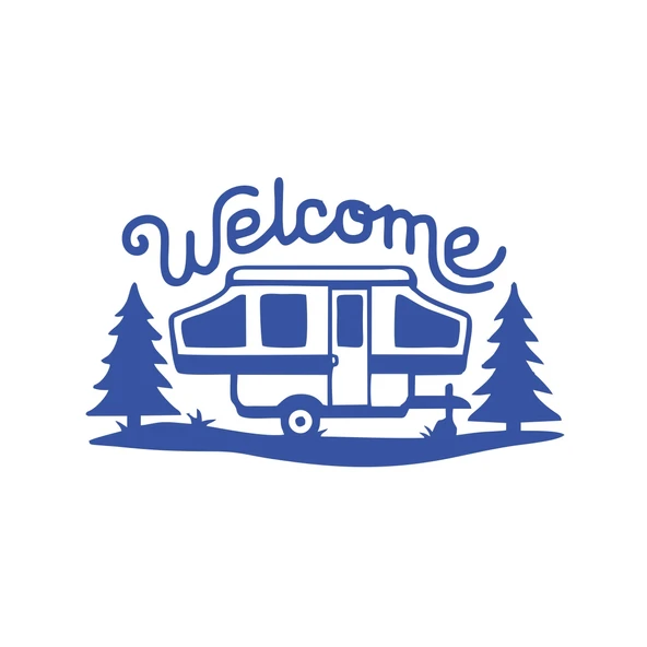 Welcome Karavan Sticker 17x17 Cm Mavi ürün görseli 1