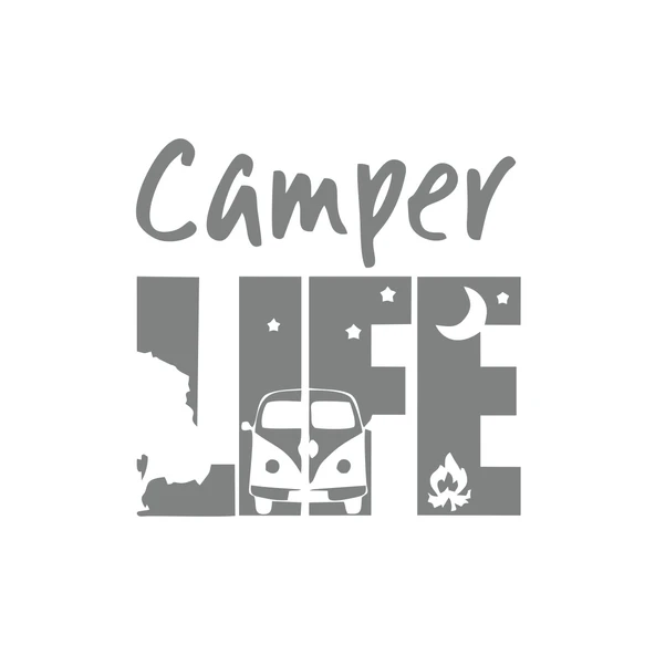 Camper Lifer Sticker 17x17 Cm Gri ürün görseli 1