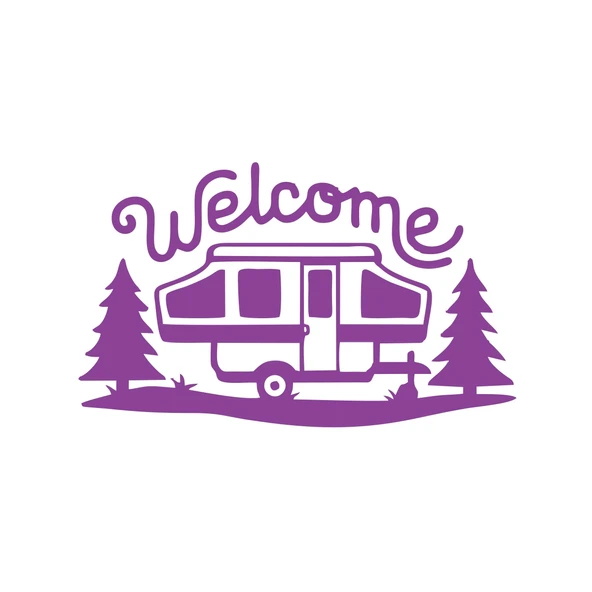 Welcome Karavan Sticker 17x17 Cm Mor ürün görseli 1
