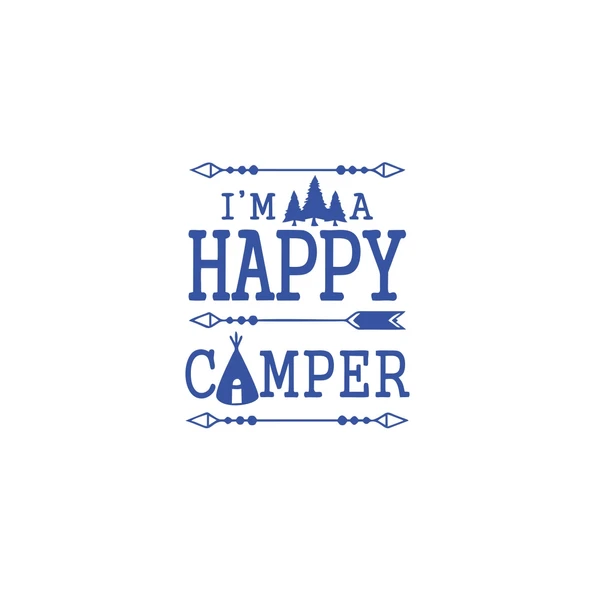 Happy Camper Sticker 17x17 Cm Mavi ürün görseli 1