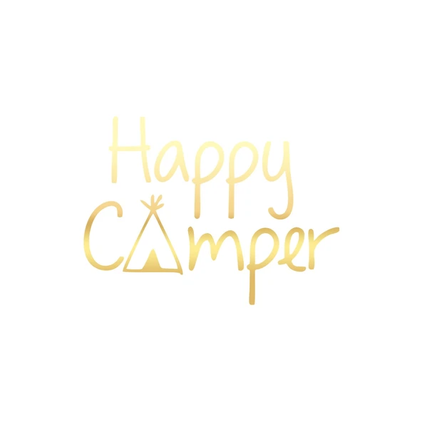 Happy Camper Sticker 17x17 Cm Gold ürün görseli 1