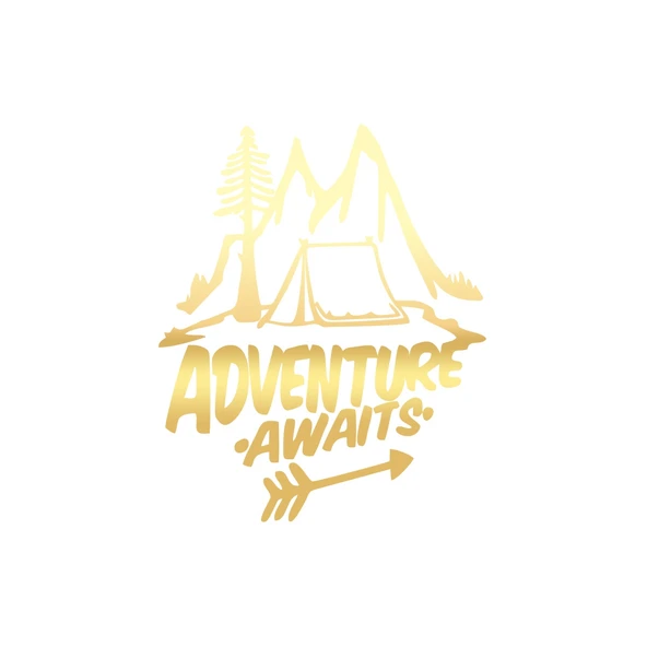 Adventure Awaits Sticker 17x17 Cm Gold ürün görseli 1