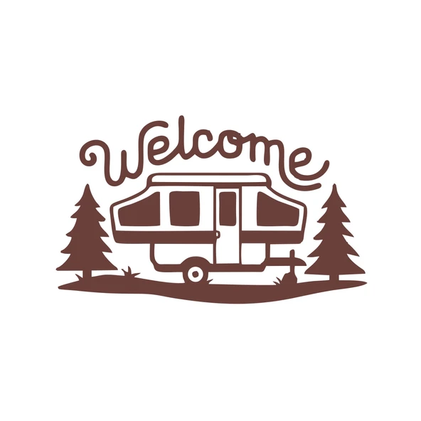 Welcome Karavan Sticker 17x17 Cm Kahverengi ürün görseli 1