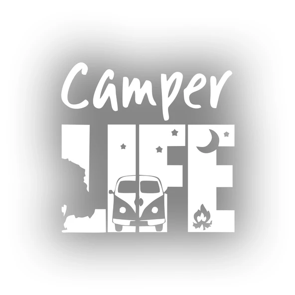 Camper Lifer Sticker 17x17 Cm Beyaz ürün görseli 1