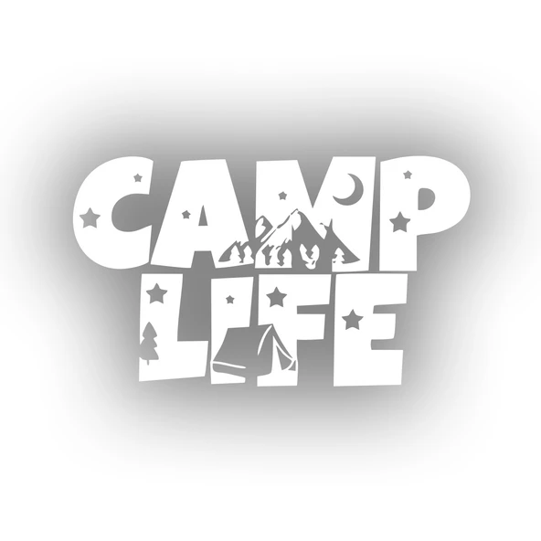 Camp Lifer Sticker 17x17 Cm Beyaz ürün görseli 1
