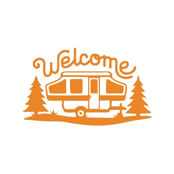 Welcome Karavan Sticker 17x17 Cm Turuncu ürün görseli 1