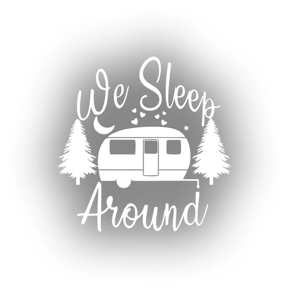 We Sleep Around Sticker 17x17 Cm Beyaz ürün görseli 1