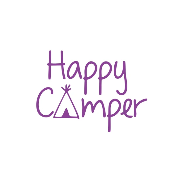 Happy Camper Sticker 17x17 Cm Mor ürün görseli 1