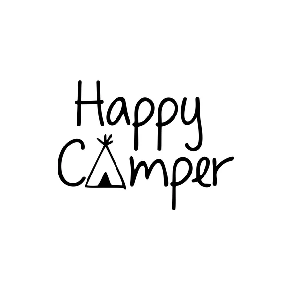 Happy Camper Sticker 17x17 Cm Siyah ürün görseli 1
