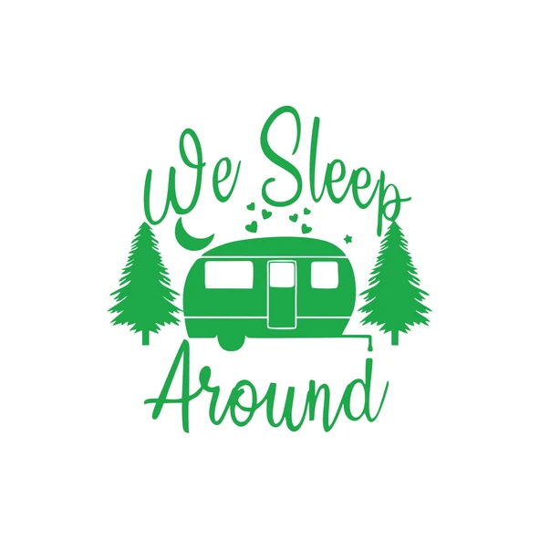 We Sleep Around Sticker 17x17 Cm Yeşil ürün görseli 1