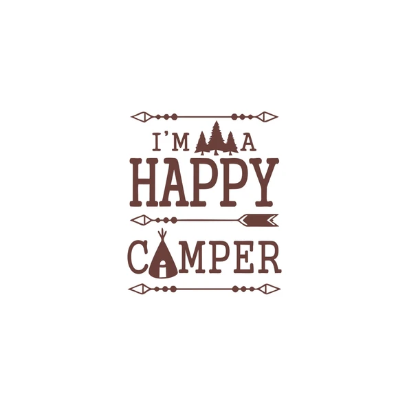 Happy Camper Sticker 17x17 Cm Kahverengi ürün görseli 1