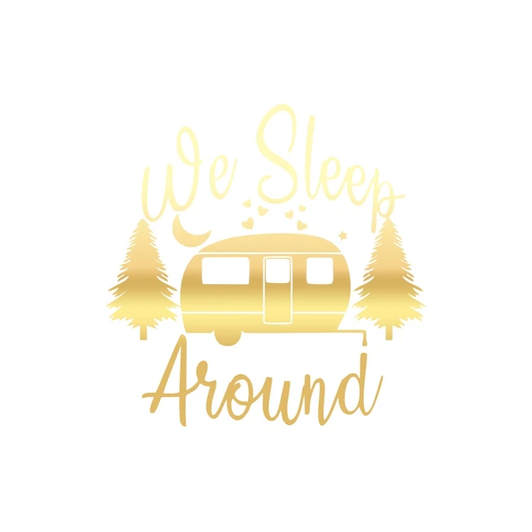 We Sleep Around Sticker 17x17 Cm Gold ürün görseli 1