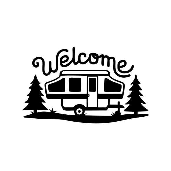 Welcome Karavan Sticker 17x17 Cm Siyah ürün görseli 1