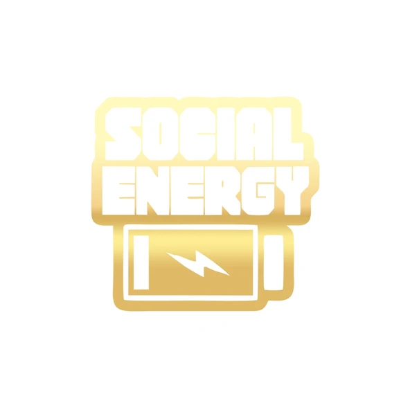 Social Energy Sticker 17x17 Cm Gold ürün görseli 1
