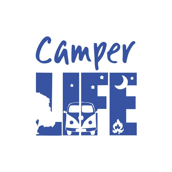 Camper Lifer Sticker 17x17 Cm Mavi ürün görseli 1