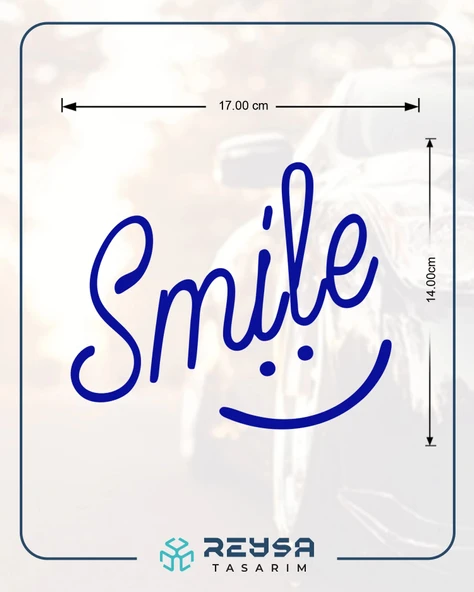 Smile Sticker 17x17 Cm Mavi - Resim 2