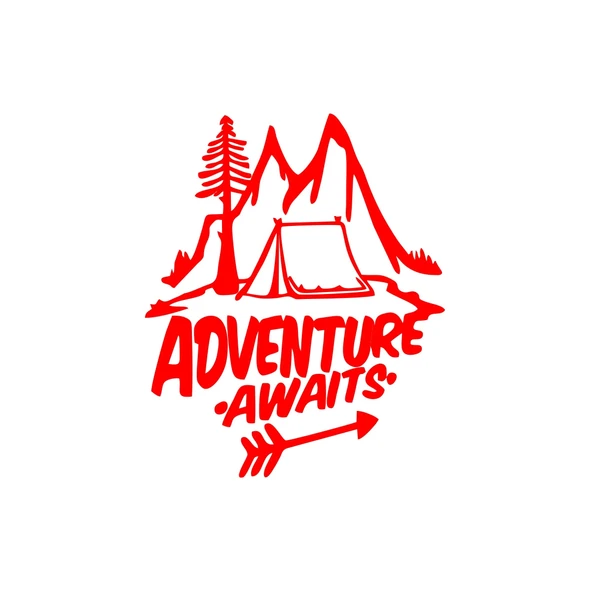 Adventure Awaits Sticker 17x17 Cm Kırmızı ürün görseli 1