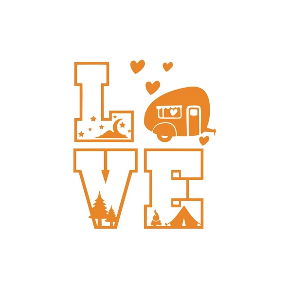 Love Sticker 17x17 Cm Turuncu ürün görseli 1