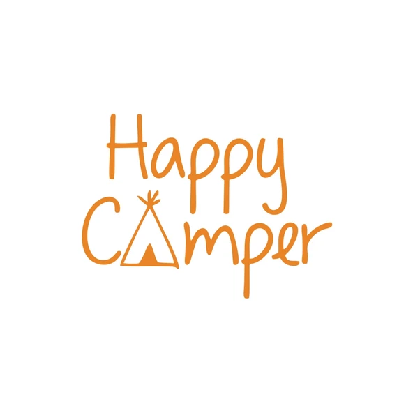 Happy Camper Sticker 17x17 Cm Turuncu ürün görseli 1
