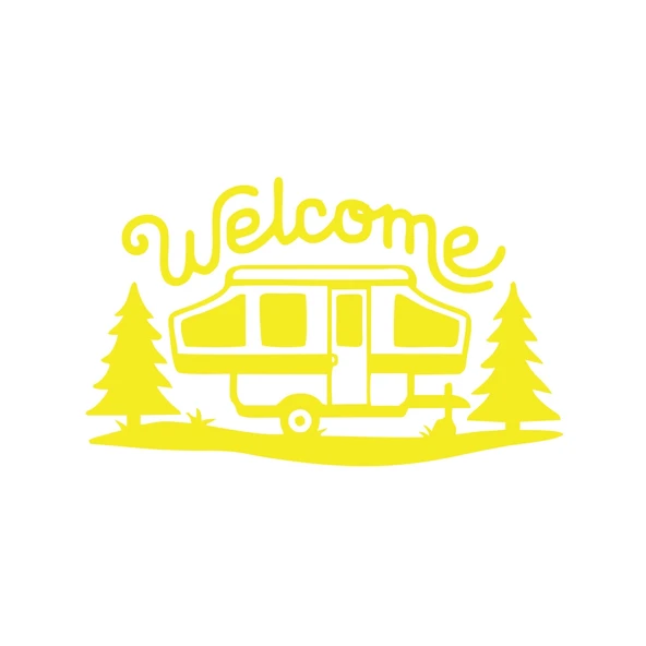 Welcome Karavan Sticker 17x17 Cm Sarı ürün görseli 1